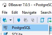 A screenshot of the DBeaver add database context menu