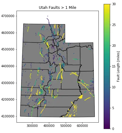 Utah Faults > 1 Mile